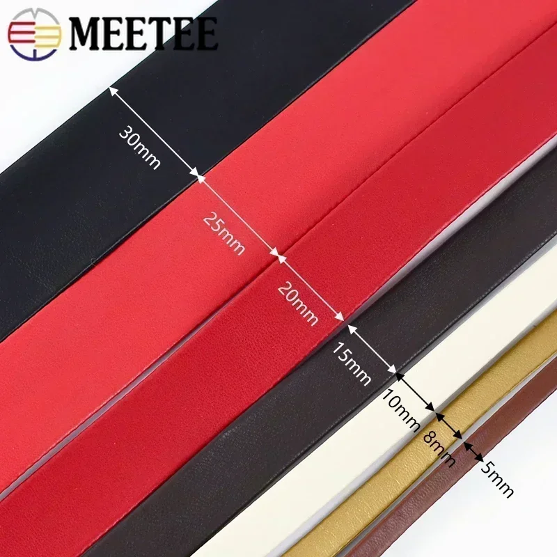 PU Hemming Ribbon Leather Cords Soft Jewelry Decoration Rope DIY Bracelet Bags Clothes Edge Accessories 5M 5-30mm RD006