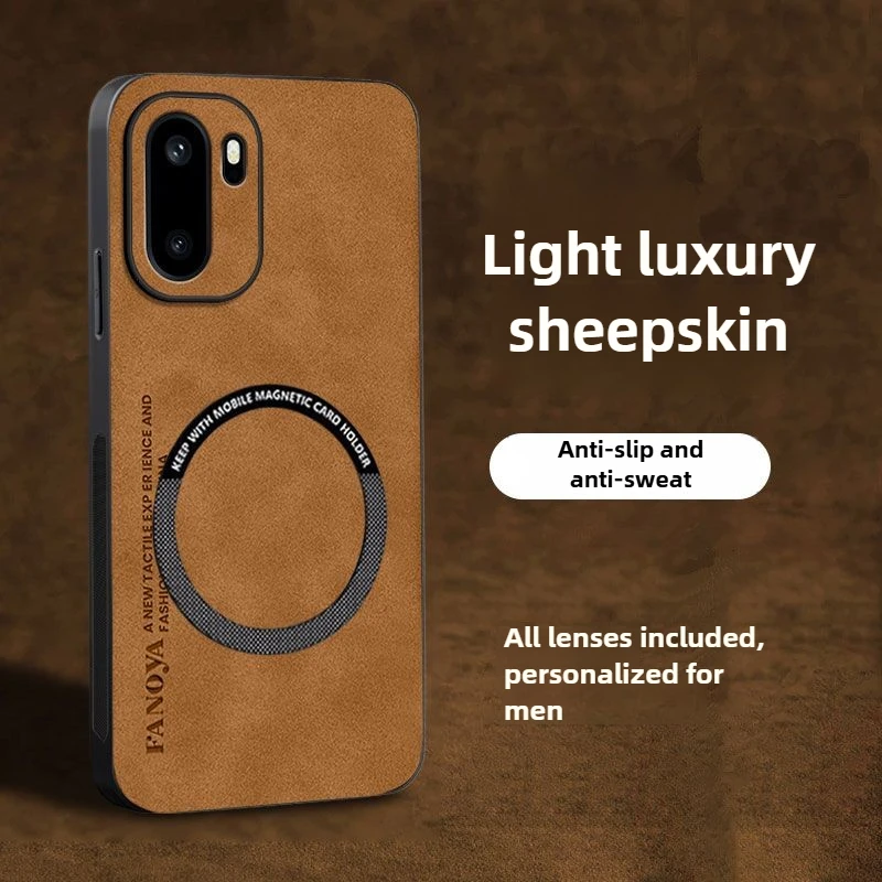 Luxurious Smooth-Touch Sheepskin Phone Case with Magnetic Charging & Shockproof Slim Design