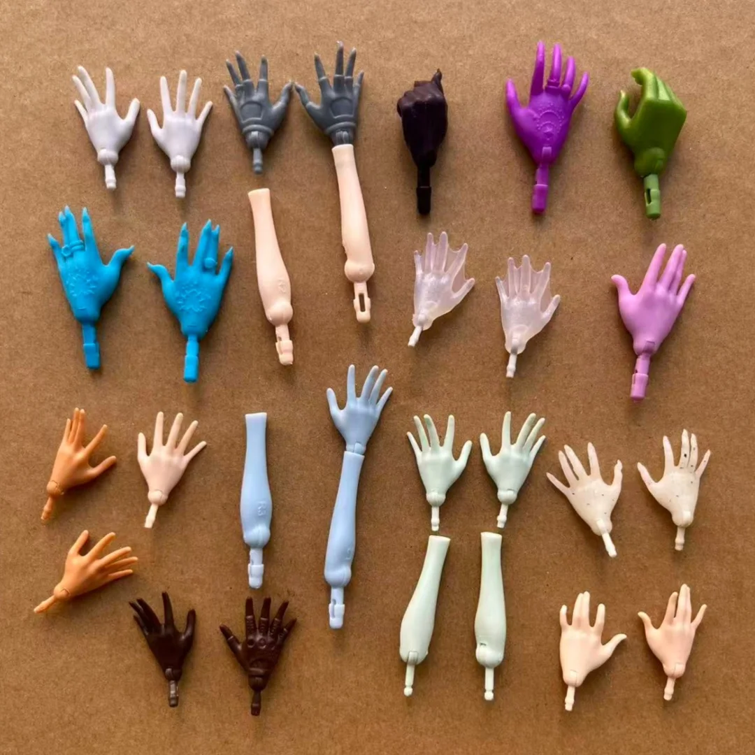 Monster Doll Replacement Hands Elbows Purple Beige Blue Green Skin Original Doll Accessories 1/6 For Slim Dolls