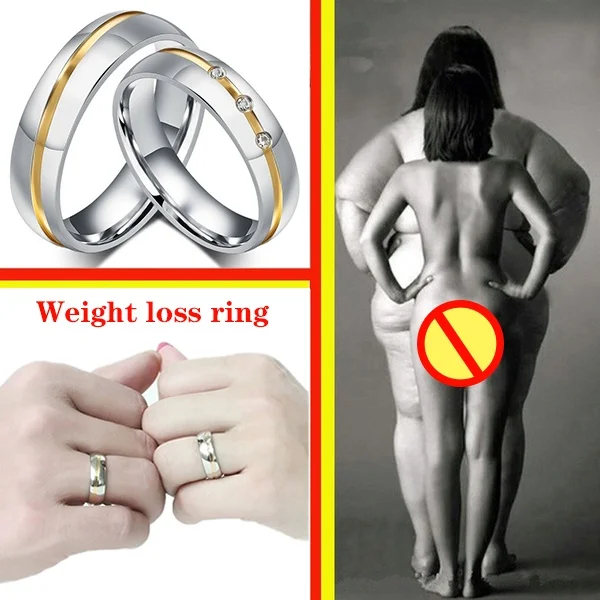 Micro Magnetic Lose Weight Simple Stainless Steel Ring Fat Burning Slimming Ring Surprise Yoga Energy Tourmaline Thin