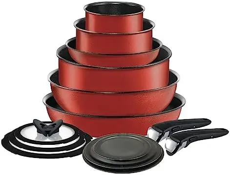 

Nonstick Cookware Set 14 Piece Induction Stackable, Detachable Handle, Removable Handle, RV Cookware, Cookware, Pots and Pans, O