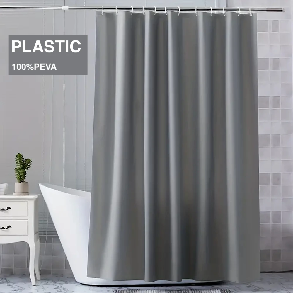 1 шт. Сіра легка завіса для душу, 180*180 см пластикова водонепроникна завіса для вікон і дверей ванни Декор та аксесуари для ванної кімнати