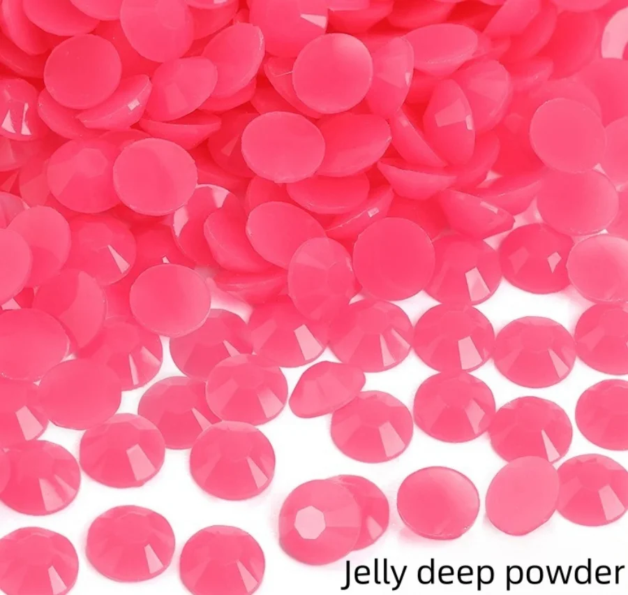 3-5mm New Solid Jelly Candy Neon Non Flatback Resin Rhinestones in Bulk Package For Nail Art Strass