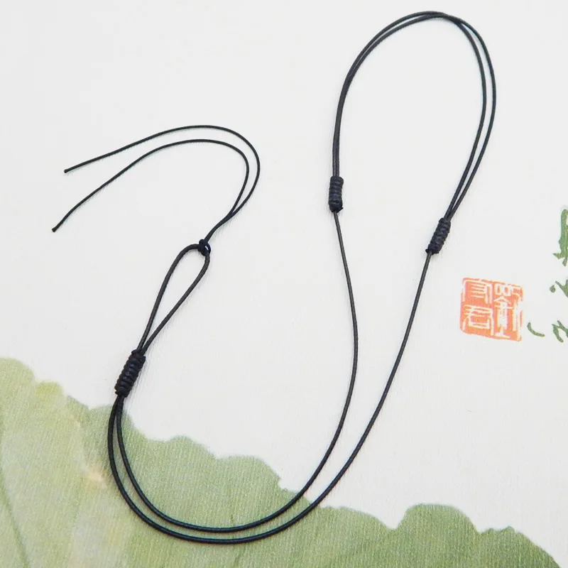 Description Picture 5 of item1/10pcs 1/1.5/2mm Adjustable Choker Necklace Genuine Black Wax Leather Knot Sliding Cord For Jewelry Making Supplies Wholesale
