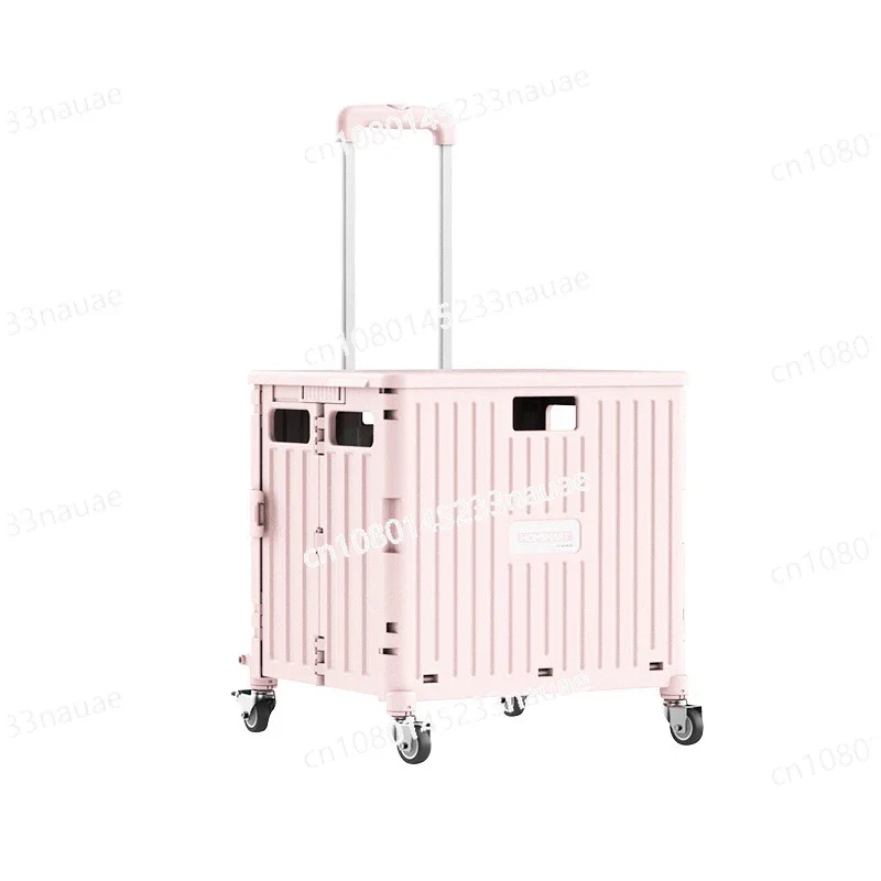 

Portable Folding Shopping Cart Grocery Shopping Cart 360 Degree Universal Wheel Plastic Trolley Cart Trolley