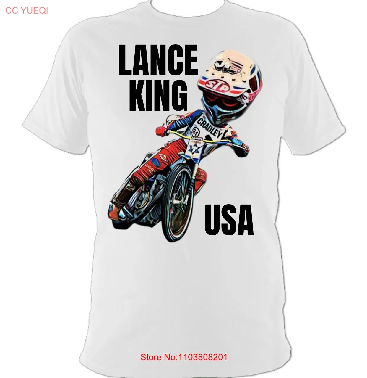 Lance King Speedway T Shirt vintage Washed Breathable Casual Soft