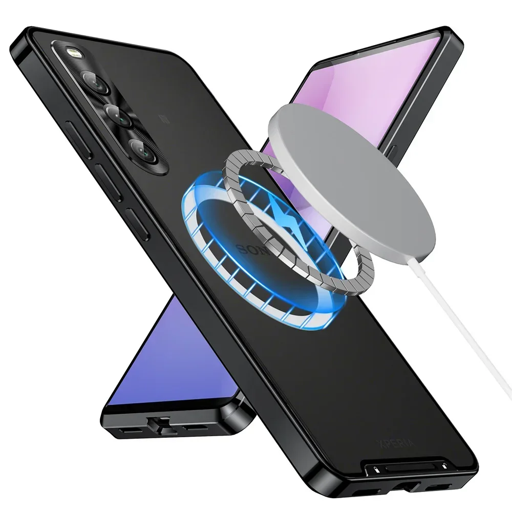 Durable Shockproof Metal Armor MagSafe Case with Aluminum Frame & Matte Finish