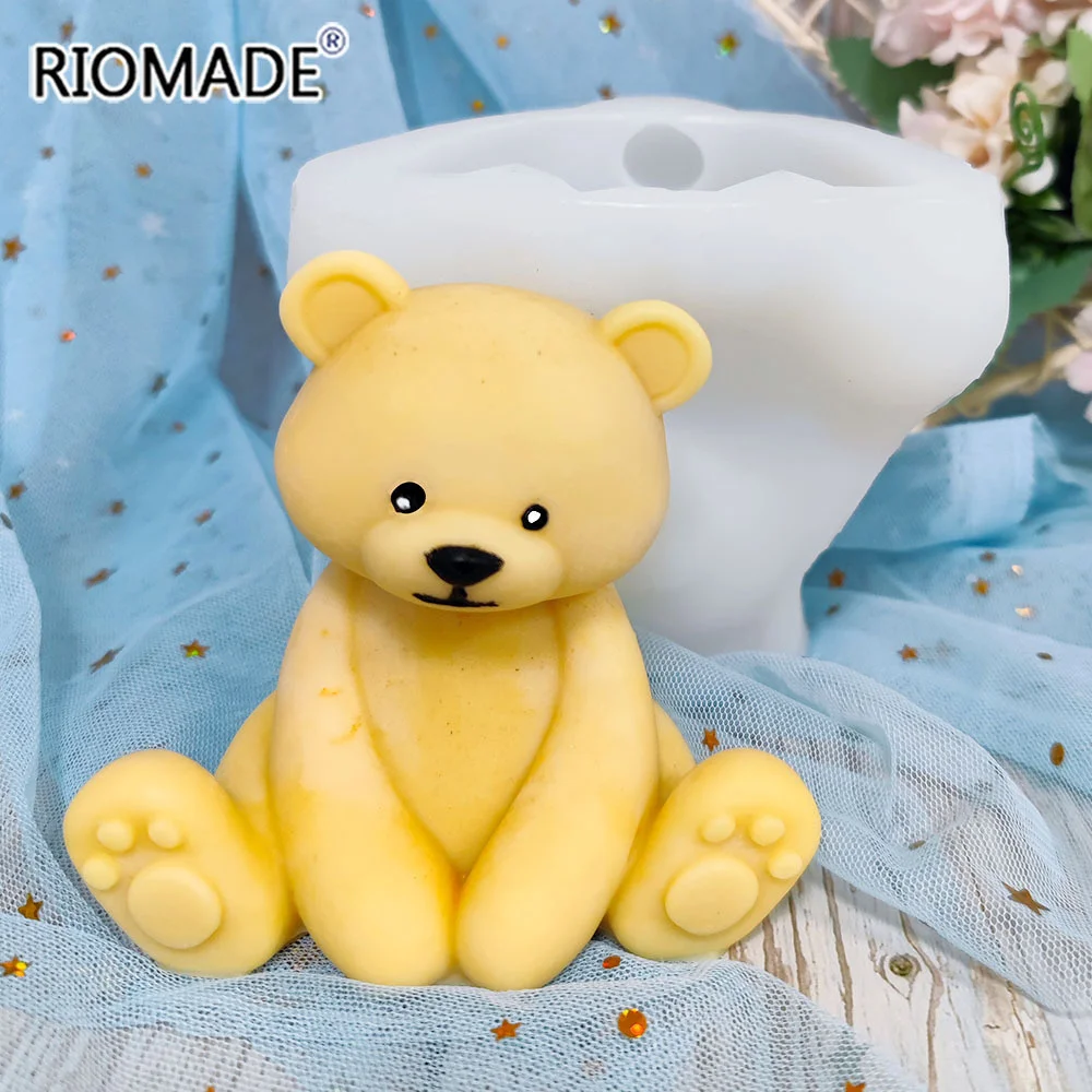 3D Sitzen Bär Silikon Form Fondant Schokolade Mousse Backen Kuchen Werkzeuge Für DIY Handwerk Gips Epoxy Harz Seife Kerze Form – Detail 3
