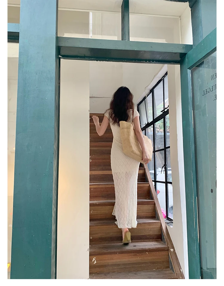 Elegant Mesh Two Piece Dress Set Slim Midi Dresses for Women Frence Retro Lace Y2K Bodycon Birthday Party Dress Prom Vestidos