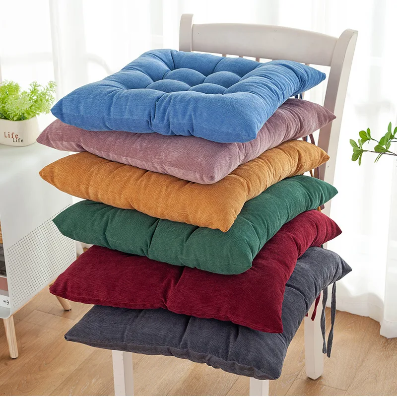 

40x40cm Solid Color Suede Cushion Office Chair Cushion Home Cushion Student Cushion Random Color Only 1Pcs
