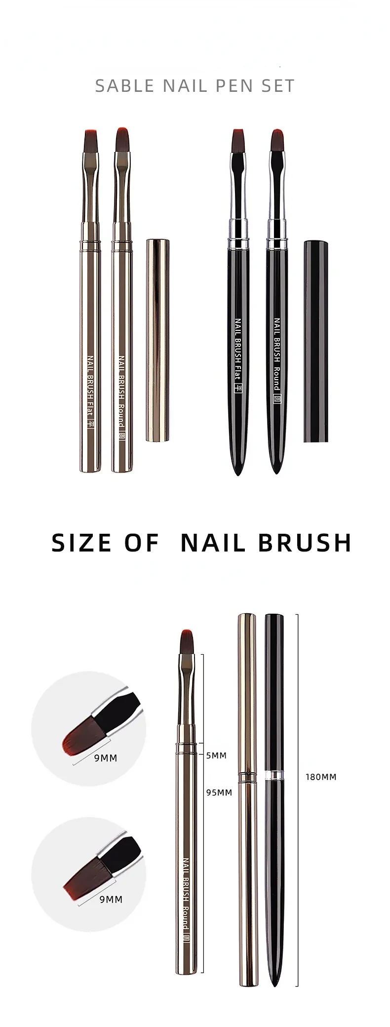 Description Picture 2 of itemNail Glue Phototherapy Pen UV Gel Brush Pen Acrylic Nail Art Painting Drawing Brush Manicure Professionnel Brushes Tool