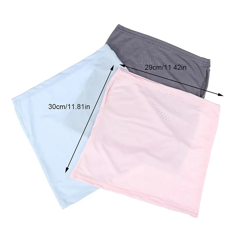 Unisex Summer Ice Silk Sunscreen Mask Outdoor Cycling Face Cover Solid Color Neck Wrap UV Protection Ear Bandana Scarf For Golf 6