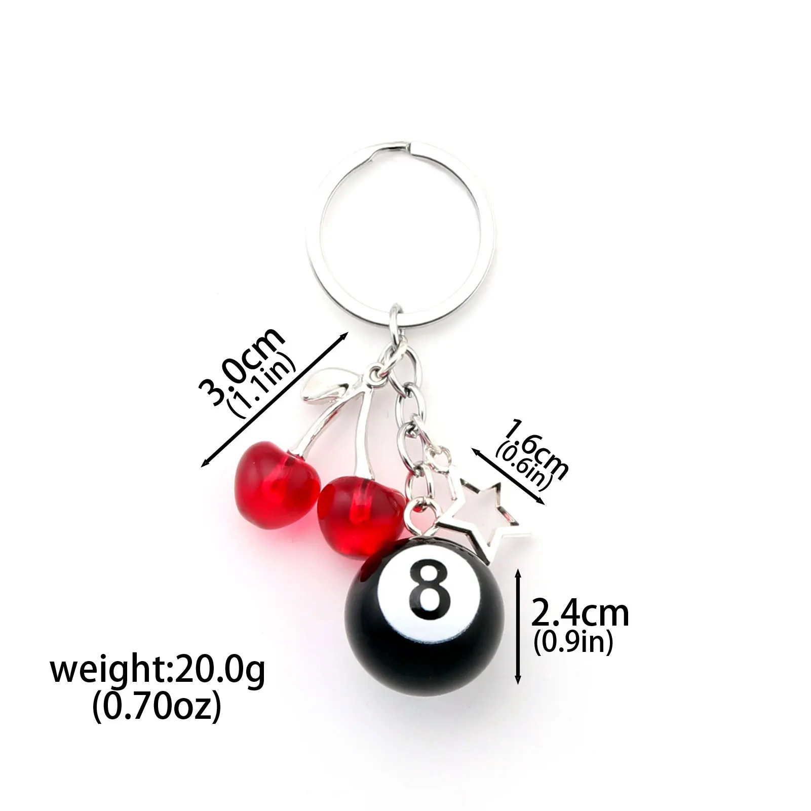 2 Stück Billard-Schlüsselanhänger – Schwarzer Legierungs-Schlüsselbund, Personalisiert & Dekorativ, Ideales Geschenk