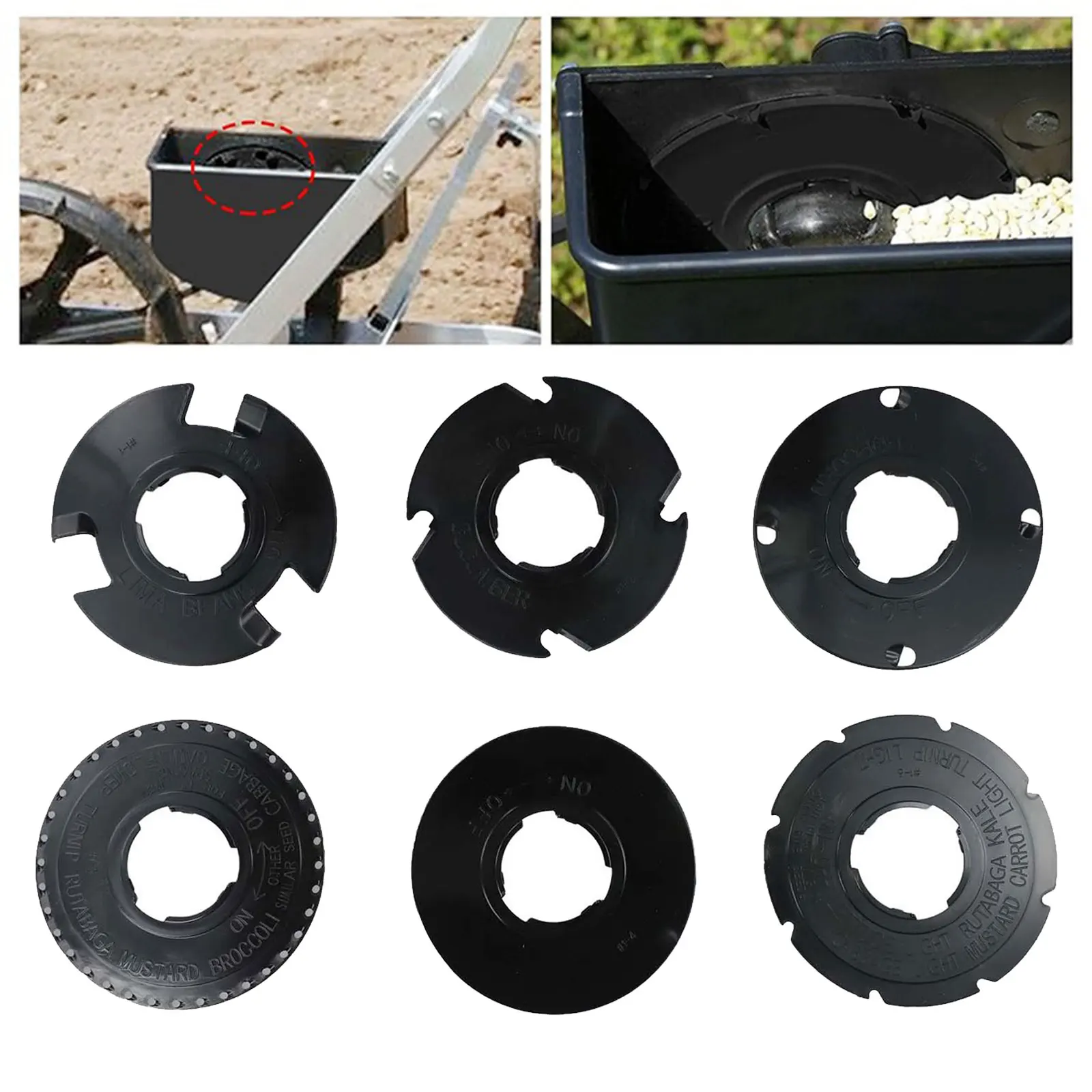 6PCS Plant Plates Set Replacement For EarthWay 1001-B Garden Sower Plants Radish Carrot Beans Beets Plates Parts