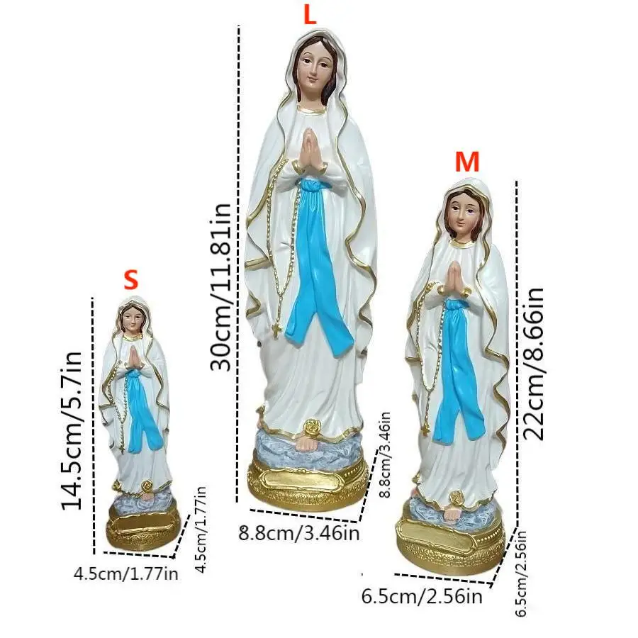 Virgin Mary Resin Statue Religion Jesus Religious Statue Souvenir Interior Decoration Gift images - 6