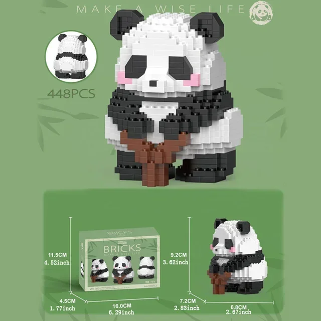 2023 neue kreative Mini chinesische Tier Panda Modell Baustein Moc DIY Diamant Ziegel Spielzeug für Kinder Jungen Mädchen Geschenke – Detail 8