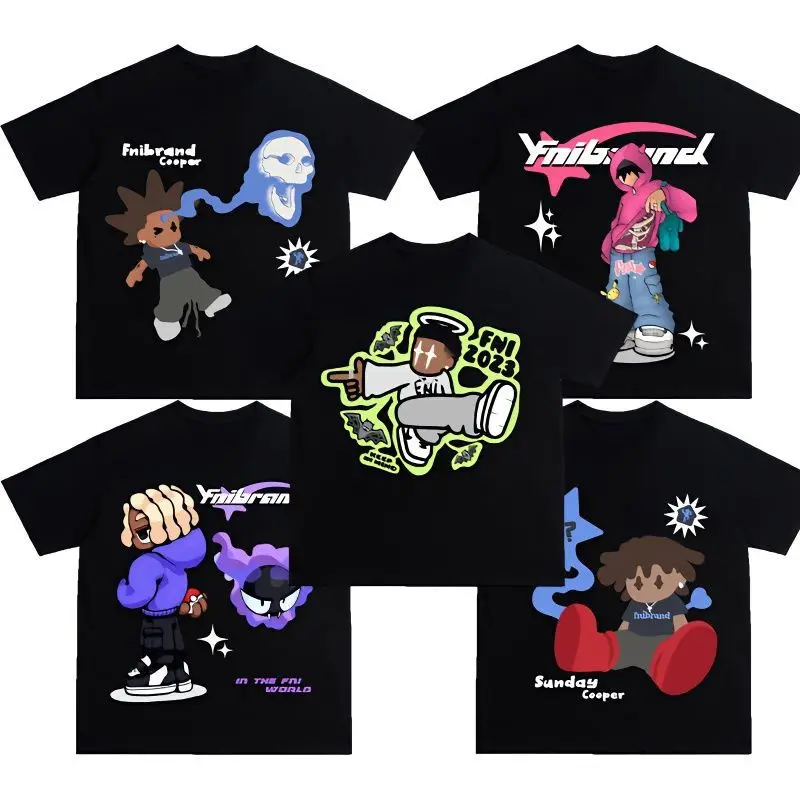 Men's Y2K Top Class Hip Hop Cartoon Character Print T-shirt New Harajuku  Fashion Casual Versatile Loose Women's Top Clothing - AliExpress