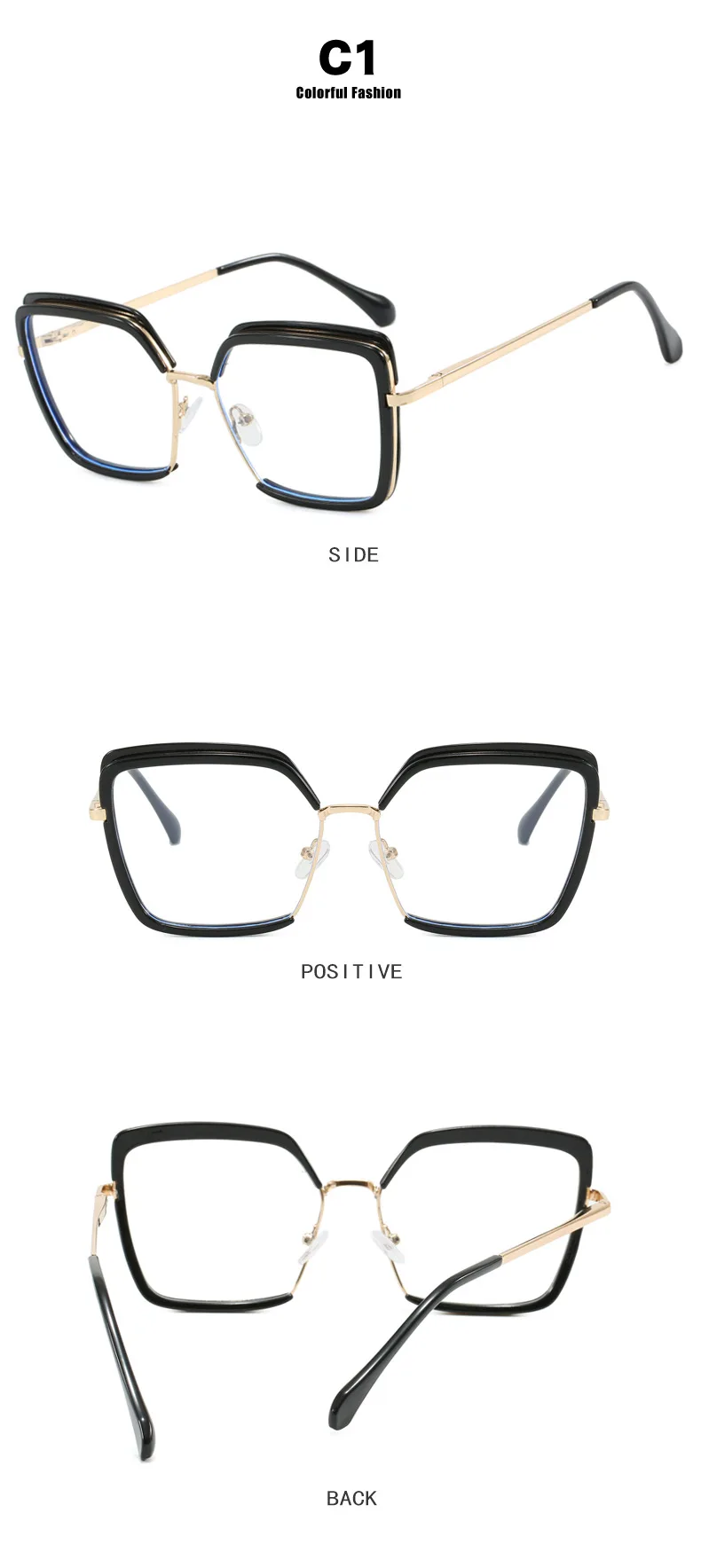 Mode Anti Blau Licht Rezept Lesebrille frauen Metall Rahmen Retro Minus Dioptrien Brillen -1,00 -2,00 -3,00 – Detail 6