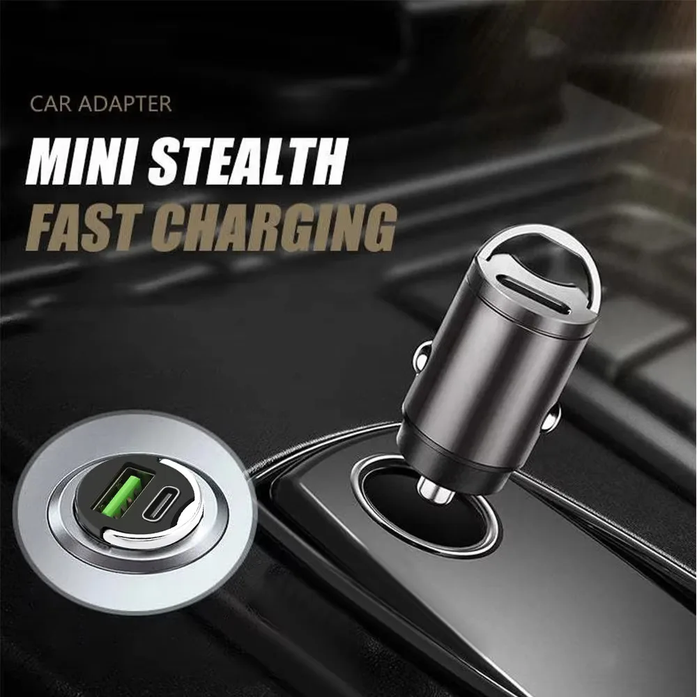 12V-24V Car Charger Lighter PD Fast Charging For IPhone QC3.0 Mini USB Type C Mini Car Phone Charger For Samsung Huawei Xiaomi