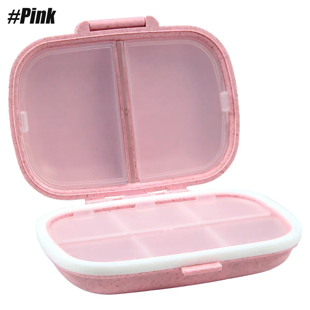 Compact Travel Pill Organizer - 8-Compartment Portable Medicine and Vitamin Storage Case