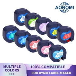 91201 91200 12mm *4m Compatible for DYMO Letra Tag Label Tape 12267 18771 91202 91203 91204 91205 Plastic Label Printer Sticker