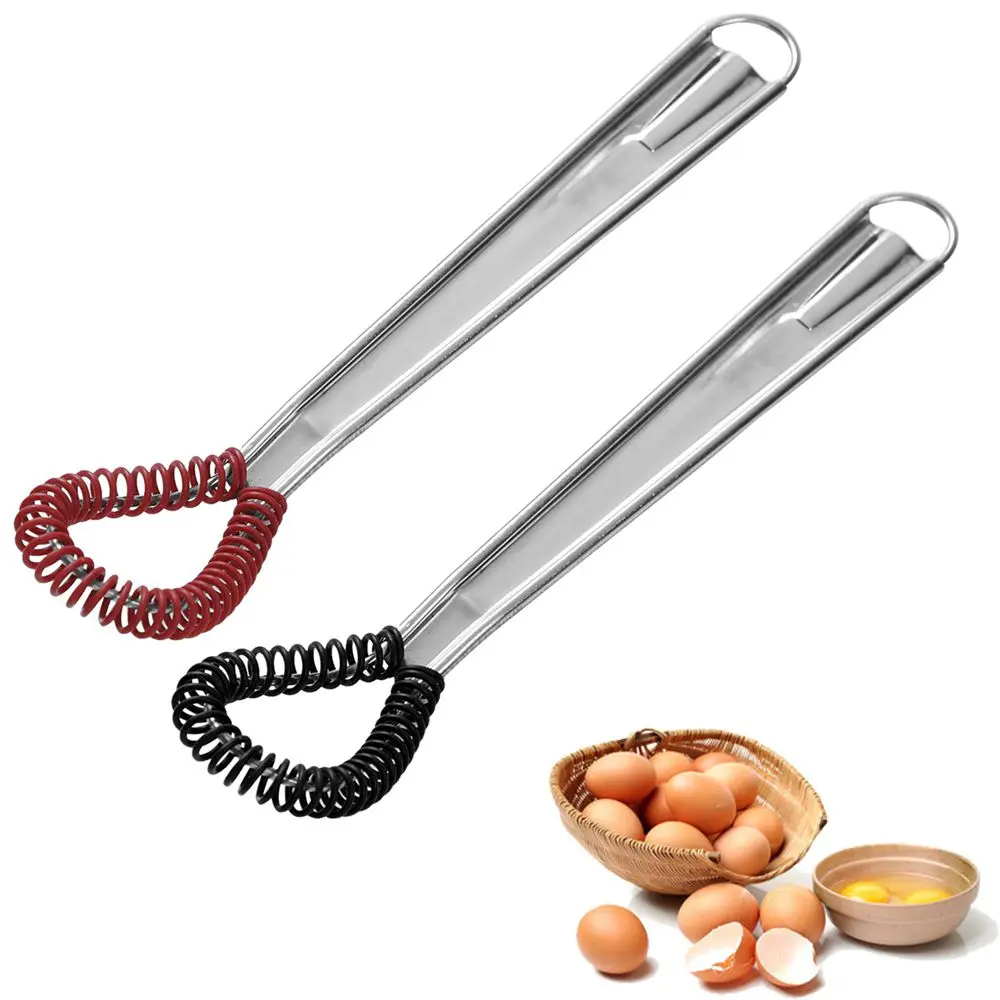 Manual Egg Beater Silicone Spring Coil for Stirring Whipping Foaming Creamy Mixer Sauce Blender Baking