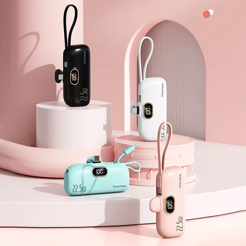Xiaomi 10000mAh Mini Portable Power Bank Capsule PD20W Fast Charging Mobile Power Comes With Charging Cable For iPhone Huawei 2