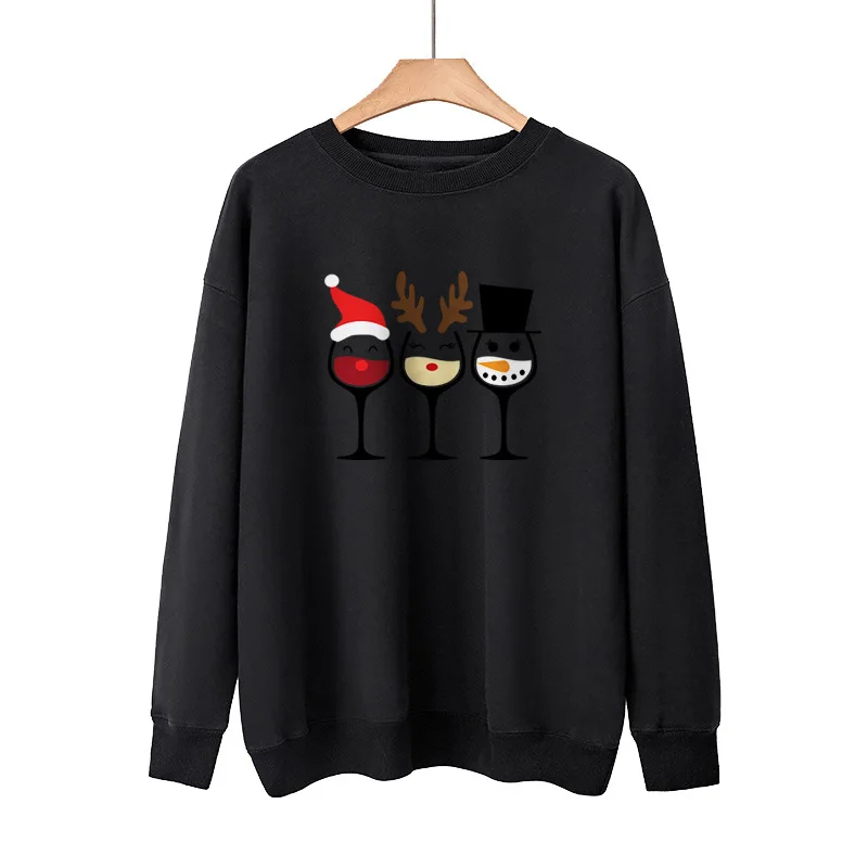 YRYT Christmas element printing jumper in the spring and autumn round collar fashion loose leisure fleece jacket