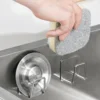 1-6pcs Fast Drying Rack Pot Lid Holder Stainless Steel Kitchen Sink Sponge Hooks Wall Adhesive Drain Household Storage Organizer 4