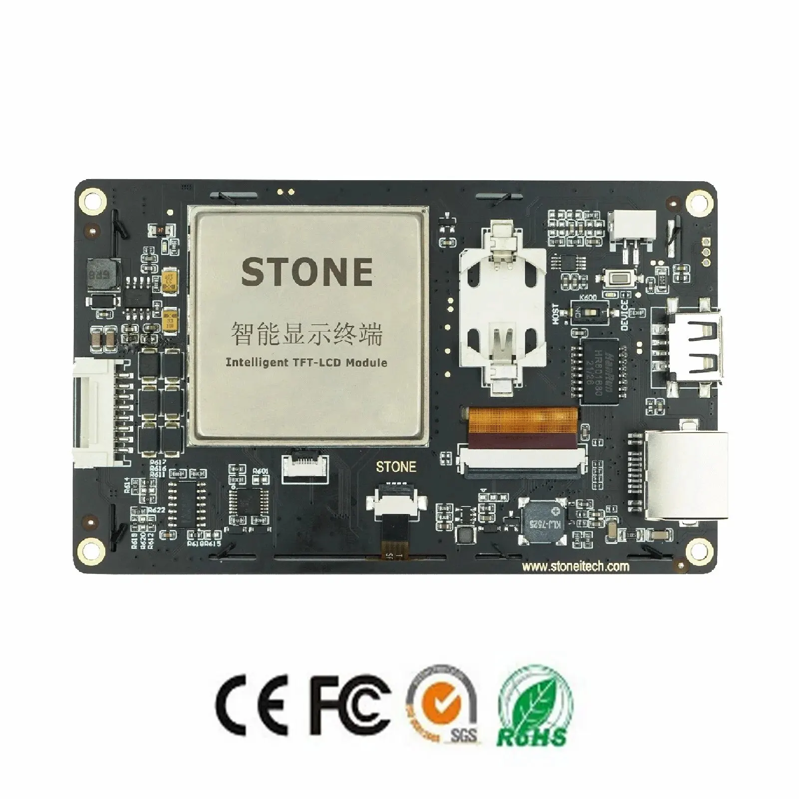 LCD-TFT HMI 디스플레이 모듈 지능형 시리즈 RGB 262K 컬러 저항성 터치 패널, 산업 장비 제어용, 4.3 인치