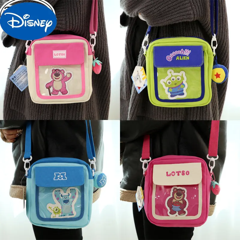 

MINISO Plush Cartoon Stitch Handbag Cute Winnie The Pooh Strawberry Bear Girls Versatile Storage Large-capacity Messenger Bag