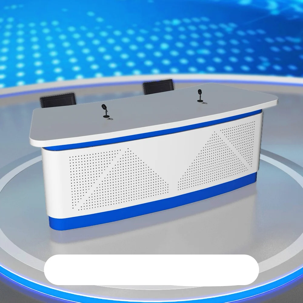 Studio Live Anchor News Table For TV Broadcast Station