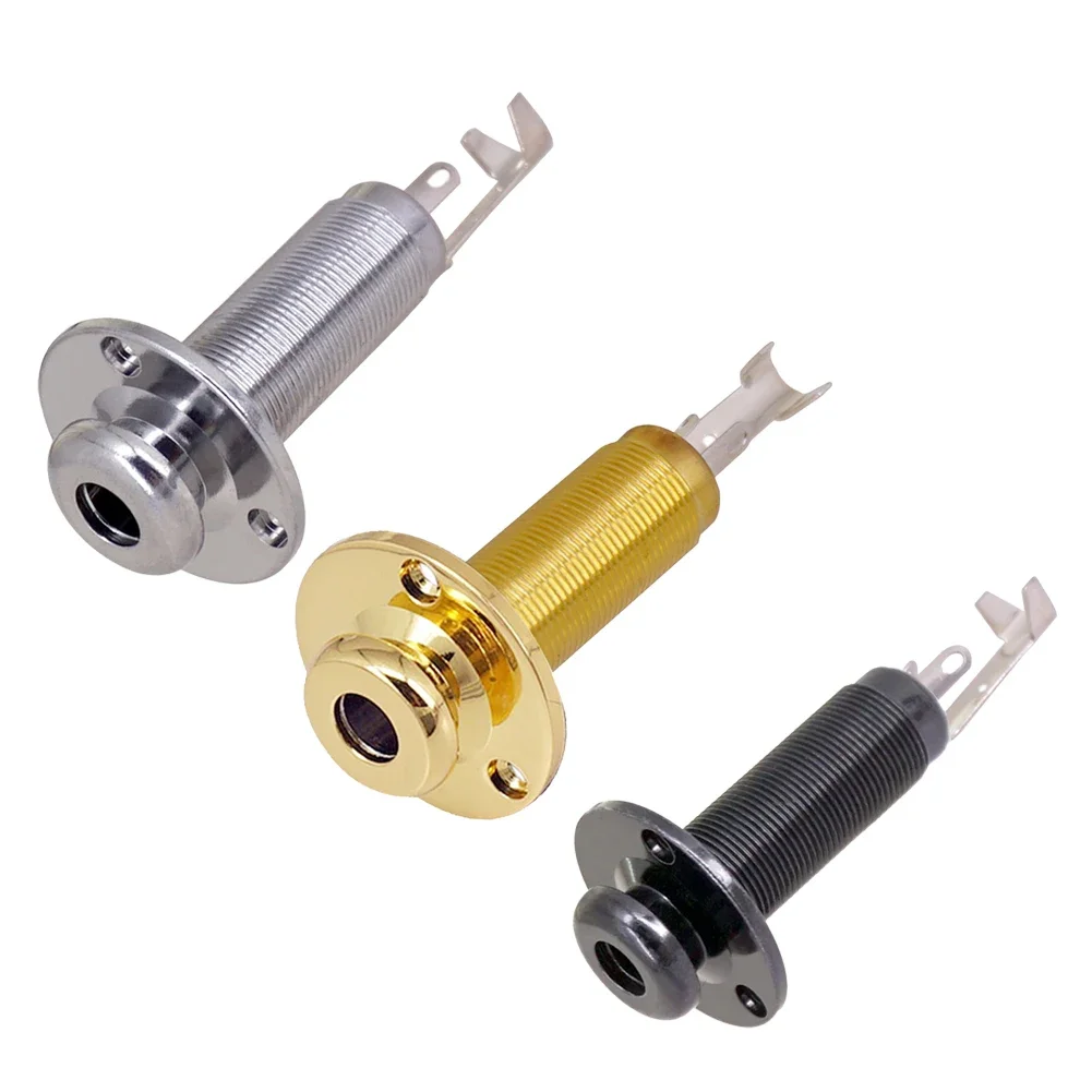 Guitar Socket Guitar Output Jacks 25g 6.35mm With Screws E-Guitar End Pin Plug Kit Replacement Set 1/4" Stereo