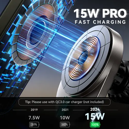 Joyroom 15W Magnetic Phone Holder Mount Charger Fast Wireless Car Charger for iPhone 16/15/14/13 Air Vent Car Phone Mount 1/2PCS - Image 2