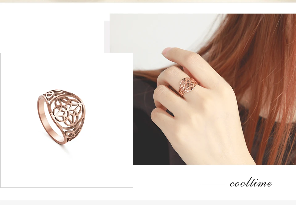 COOLTIME Edelstahl Ringe Blume des Lebens Kreis Celtics Knoten Ring Geschenk für Frauen Männer Schmuck Geburtstag Party Großhandel – Detail 19