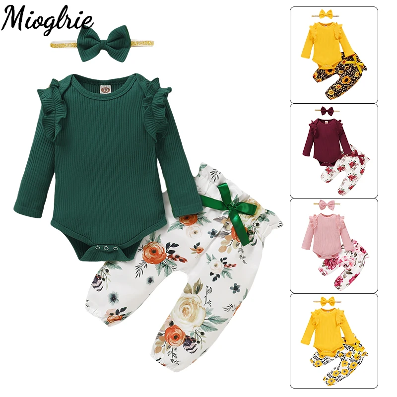 Floral Baby Girl Clothes Set 3 6 months Newborn Baby Girl Clothes Summer Toddler Infant Girl Clothes Kids Clothes Girls Outfit vintage Baby Clothing Set