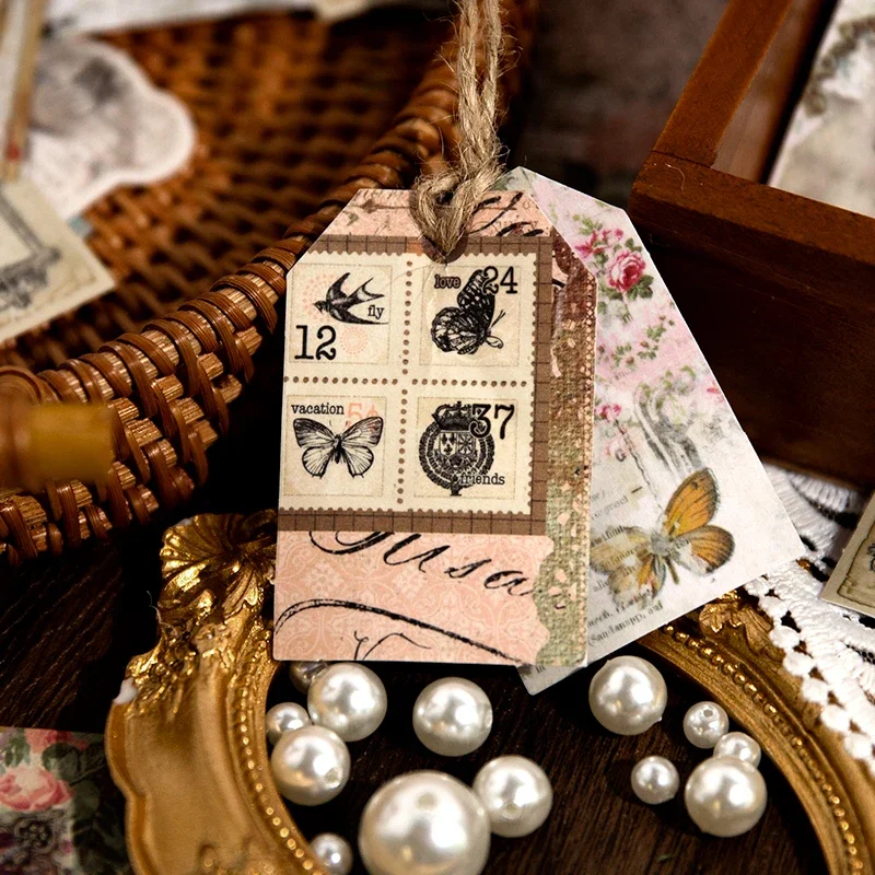 Journamm 45 개/갑 Srapbook 스티커 팩 빈티지 재료 장식 정크 저널 DIY 사진 앨범 콜라주 일기 스티커 편지지