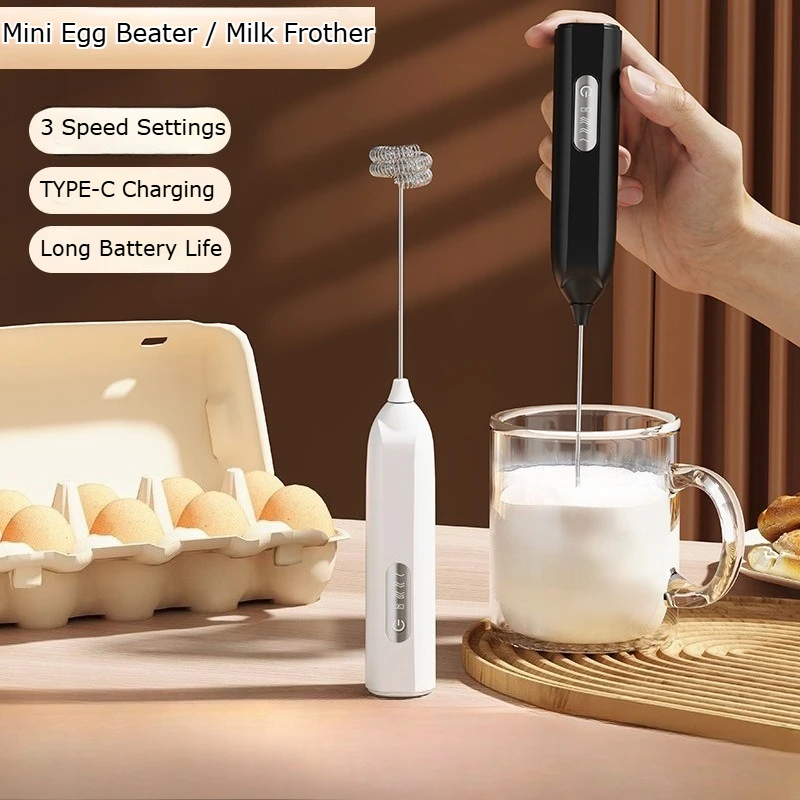 New Handheld Electric Milk Frother Automatic Foam Maker Coffee Egg Beater Kitchen Mixer Whisk for Home Baking 1