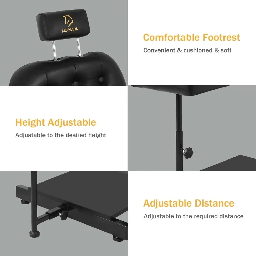 Pedicure Chairs with Foot Massage Basin Stool, Hydraulically Adjustable, 360&deg; Rotating Beauty Spa Salon Pedicure Chairs