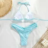 Bandage Bikinis Set Sexy Bikini Sets Solid Swimsuit Women Beachwear 2025 Summer Swimwear High Cut Bathing Suit Beach Biquinis 2