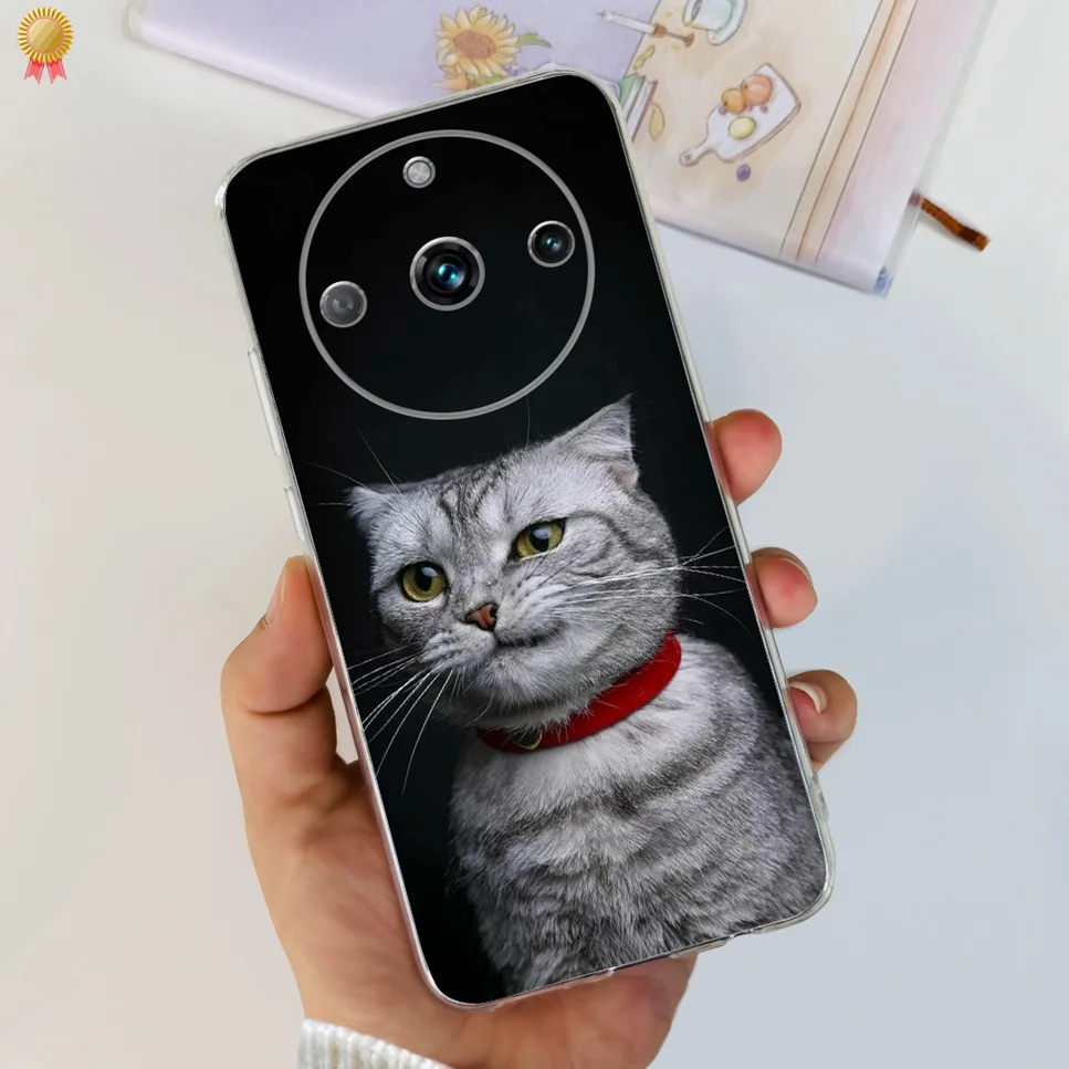 Clear Cute Cartoon Cat Soft Silicone TPU Back Cover
