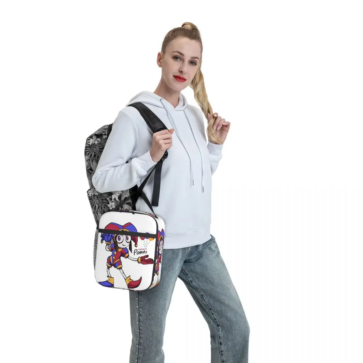 놀라운 디지털 서커스 어린이를위한 재미있는 절연 점심 가방 학교 쿨러 열 음식 상자 토트 휴대용 도시락 상자 컨테이너