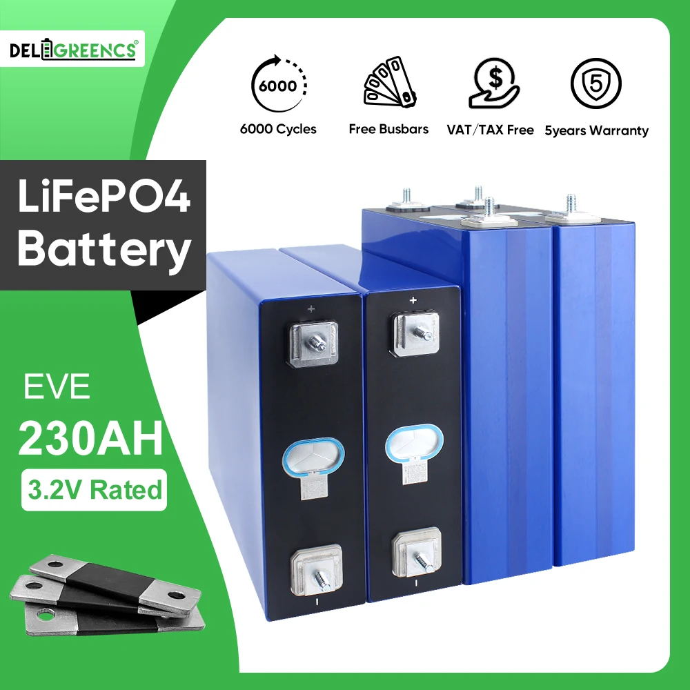 

230AH LiFePO4 Battery 12V 24V 48V Lithium 3.2V 230AH Prismatic LiFePO4 batterie Pack for RV Golf Cart Solar Energy Storage Boat