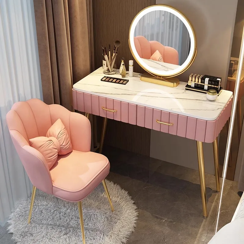 

Mirror Light Dressing Table Organizer Drawer Handles Corner Makeup Dressing Table Cabinets Chair Schminktisch House Furniture