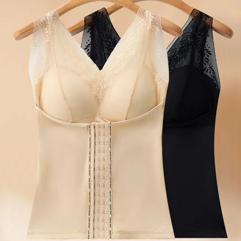 New Style Gathered Chest Lace Body Shaping Underwear Vest Fashionable Women's High-Quality Lightweight Waist Tightening Bra