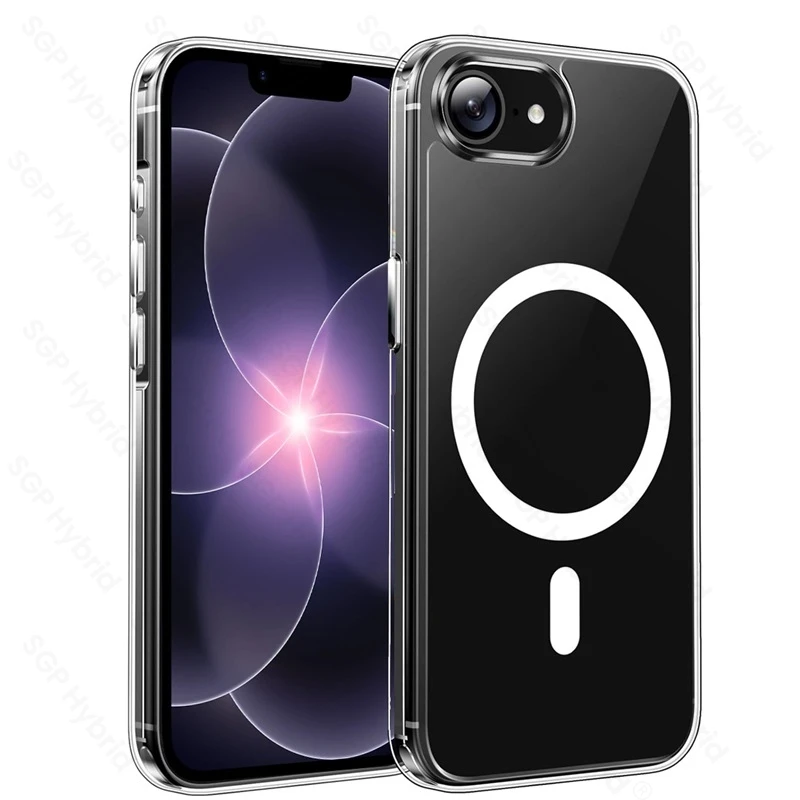 Magsafe Magnetic Wireless Charging Clear Crystal Shockproof Case