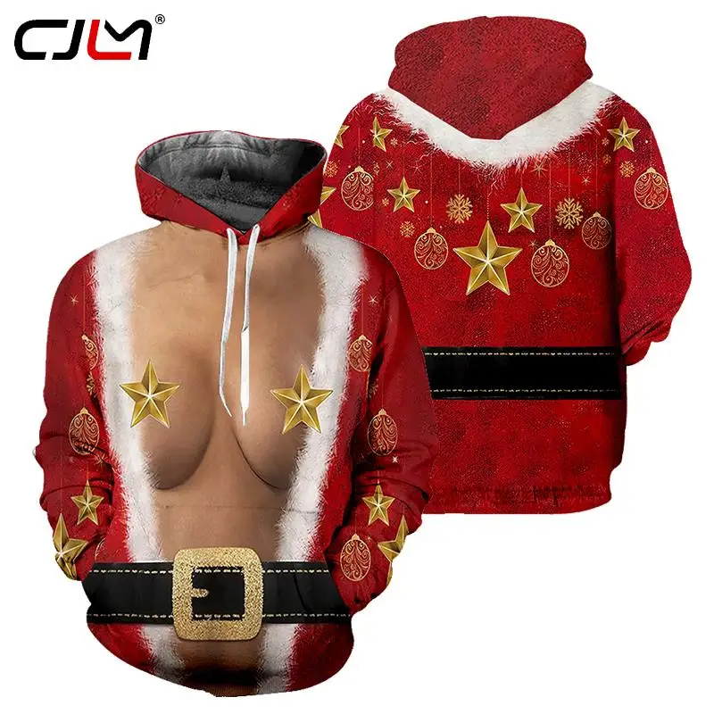 

CJLM 3D Printing Design Interesting Coquettish Human Parody Autumn Winter Hooded Dropshipping Funny Christmas Hoodie Clothing