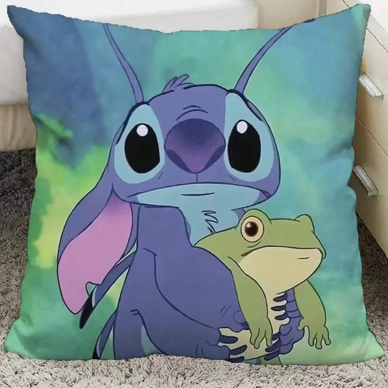Cute interstellar baby Stitch pillow cover polyester material living room sofa cushion cover bedroom room home decoration 4