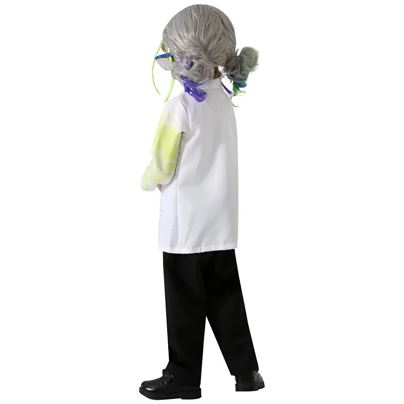 Children Cosplay Mad Scientist Costume Boys Girls Halloween Carnival Party Stage Performance Clothes For Kids
