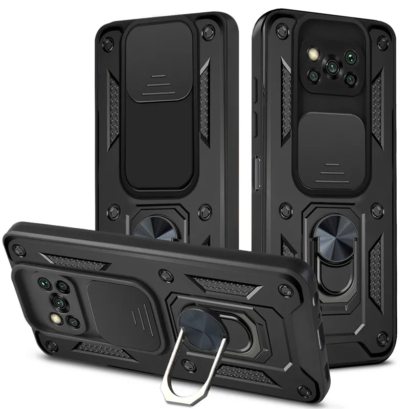 thumbnail image 1 of For Xiaomi Pocophone Poco X3 Case Shockproof Armor Magnetic Car Holder Ring Phone Cases For PocoX3 Pro X3 X 3 NFC Back Cover, 1 of 4